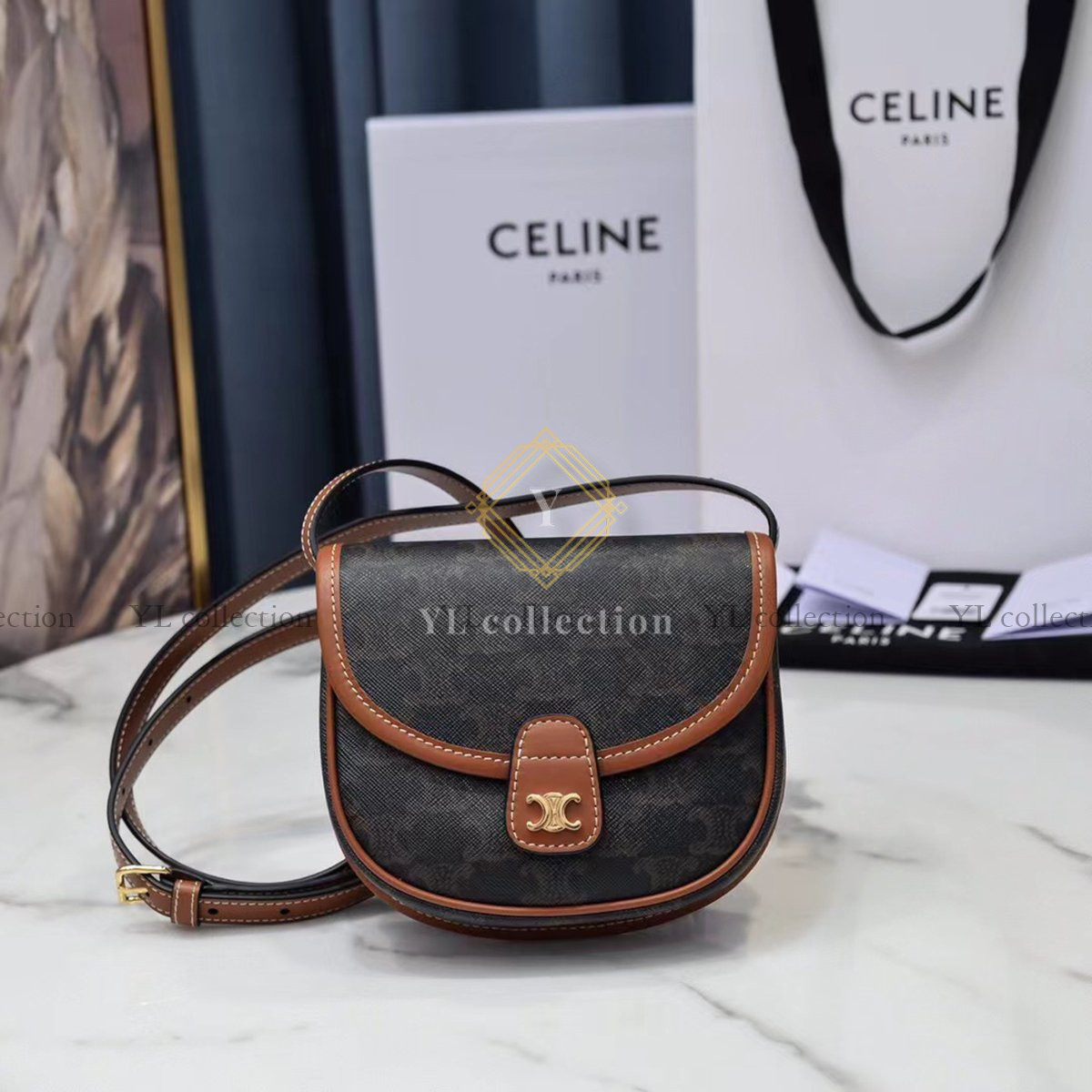 셀린느 트리오페 베사체 숄더백