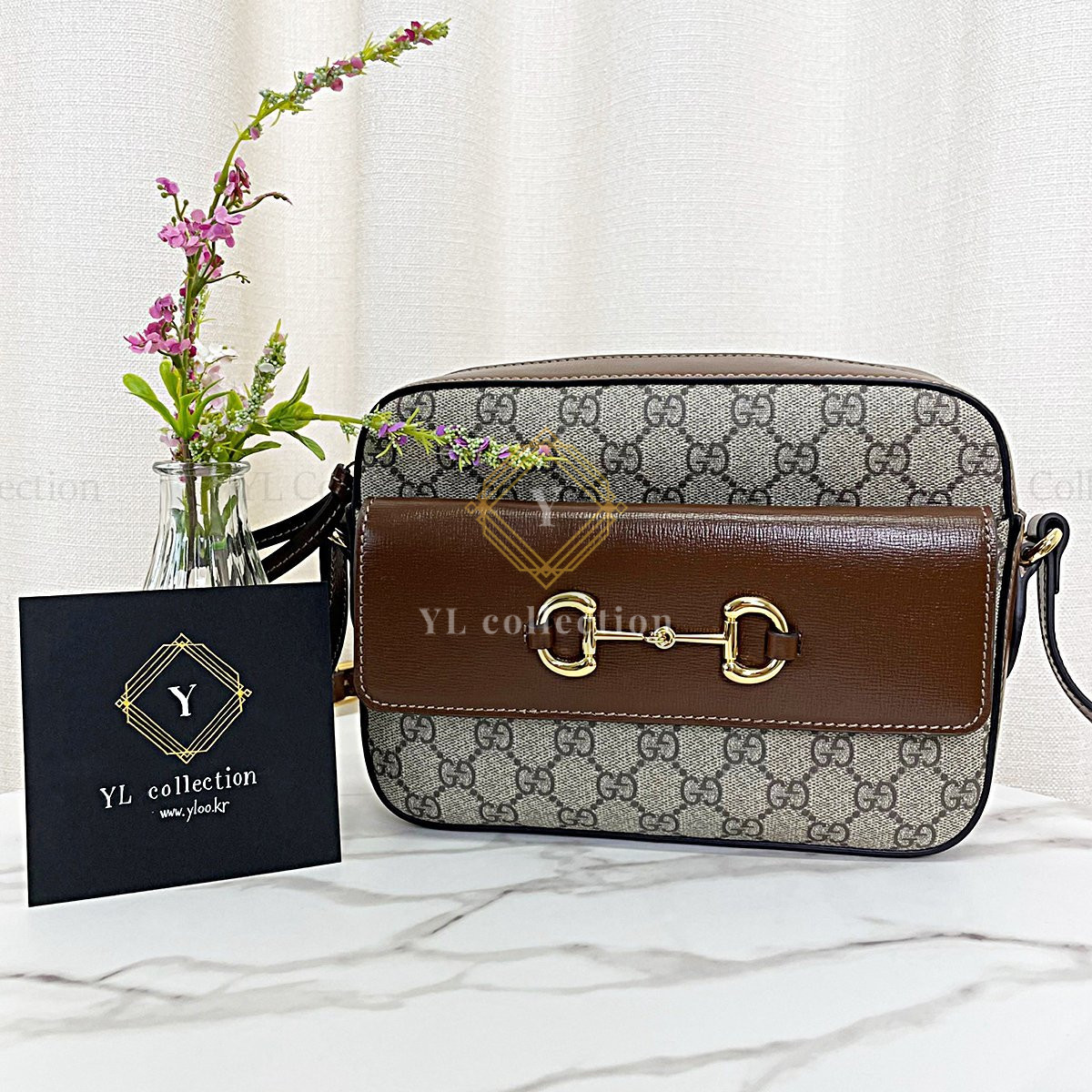 구찌 홀스빗 1955 GG 수프림 스몰 숄더백