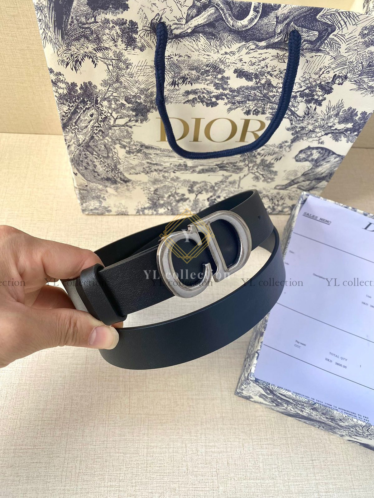 디올 CD 로고 버클 벨트