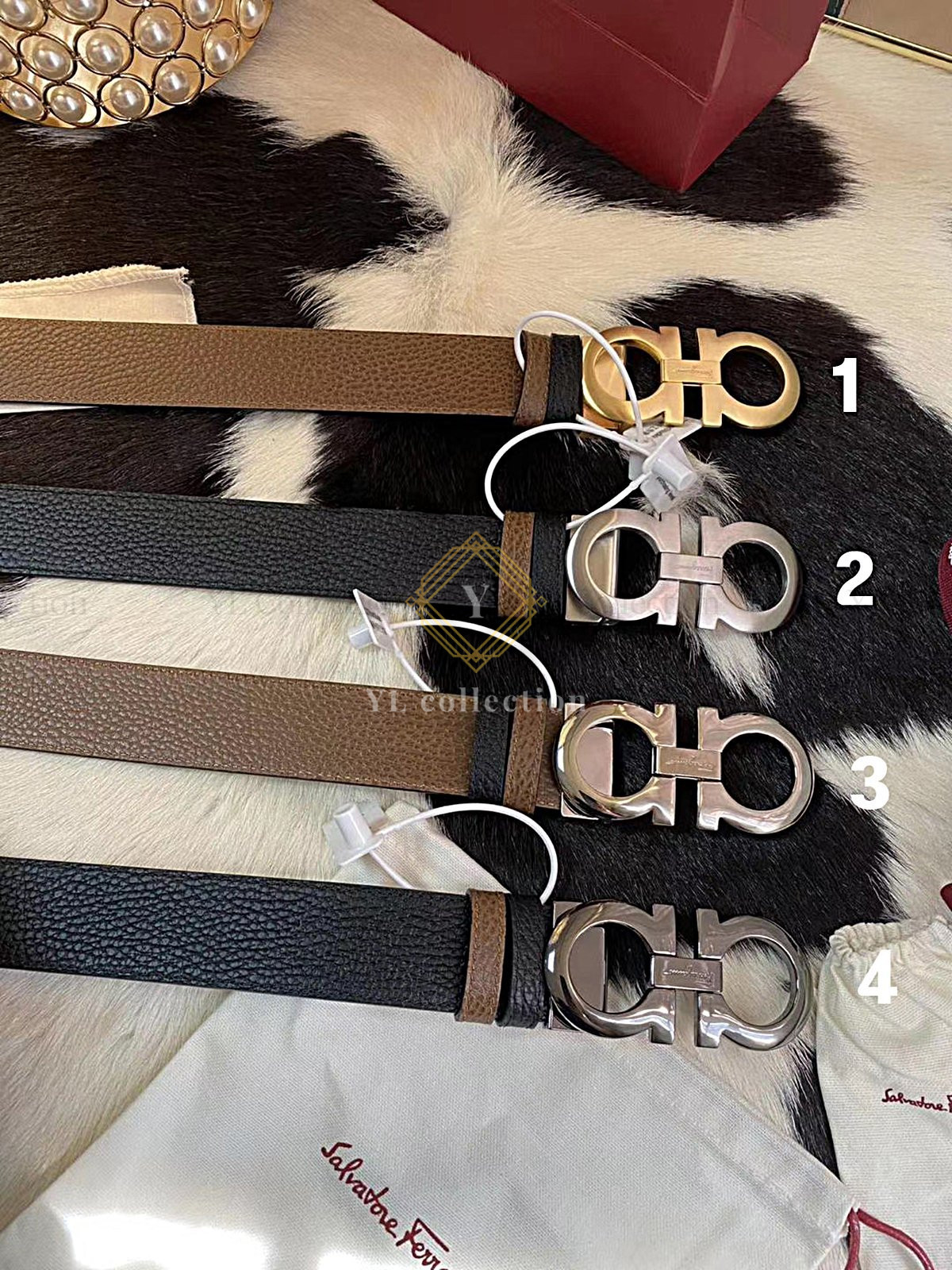 더블 시그니처 로고 벨트