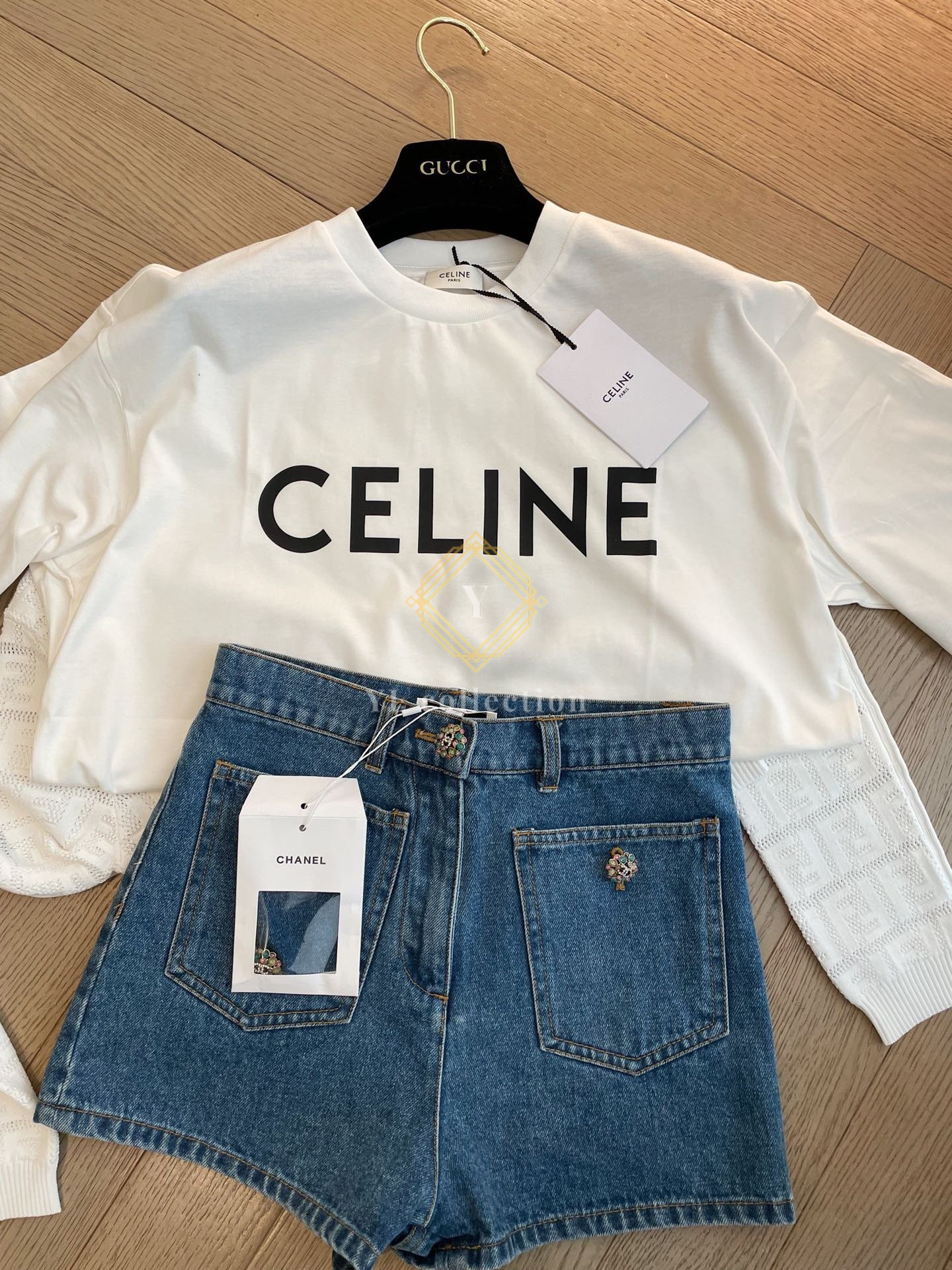 셀린느 로고 루즈 티셔츠