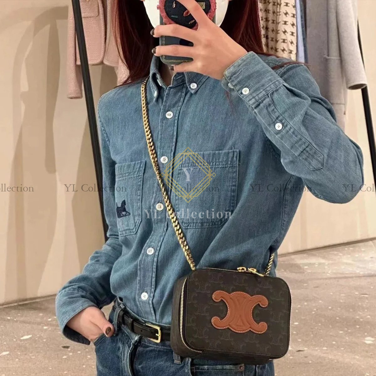 셀린느 퀴르 트리오페 박스 미니 크로스백