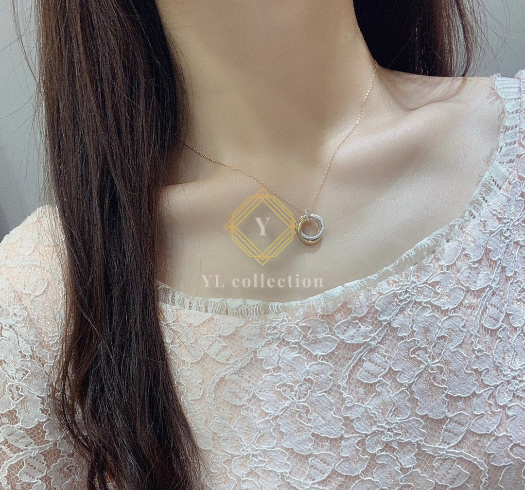 까르띠에 쓰리링 트리니티 다이아 목걸이