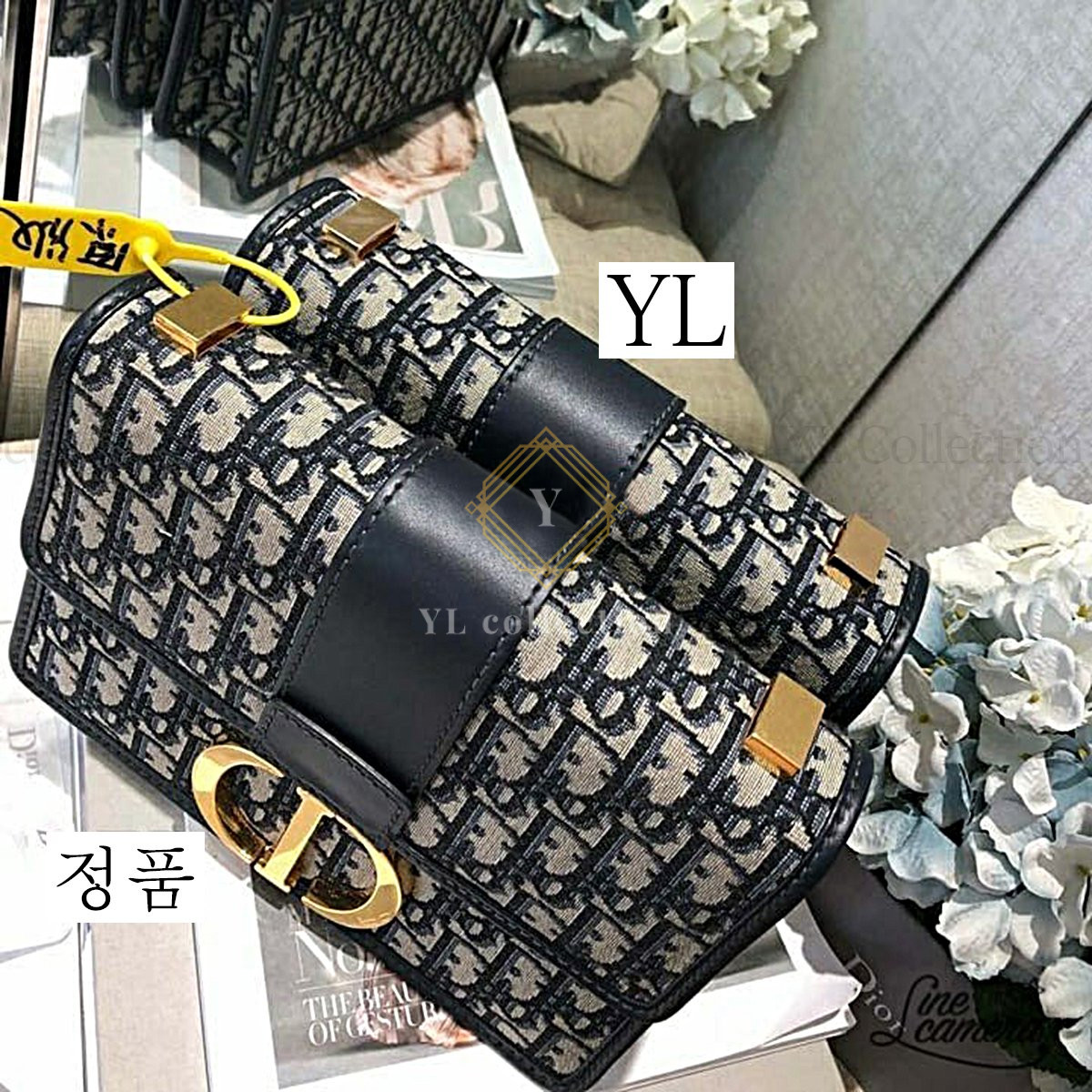 오블리크 자카드 캔버스 30 MONTAIGNE 클러치 숄더백