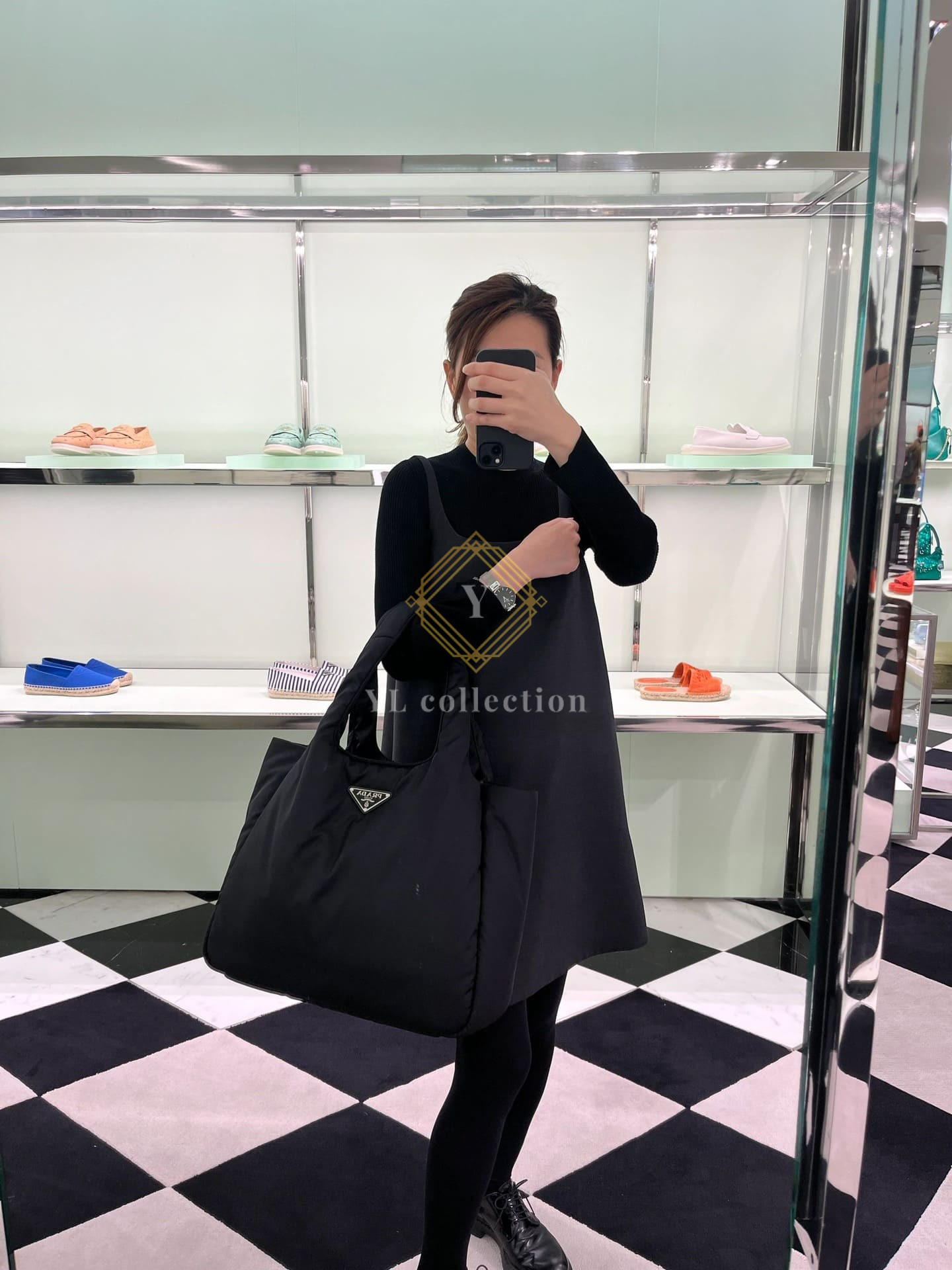 프라다 패딩 리나일론 토트백