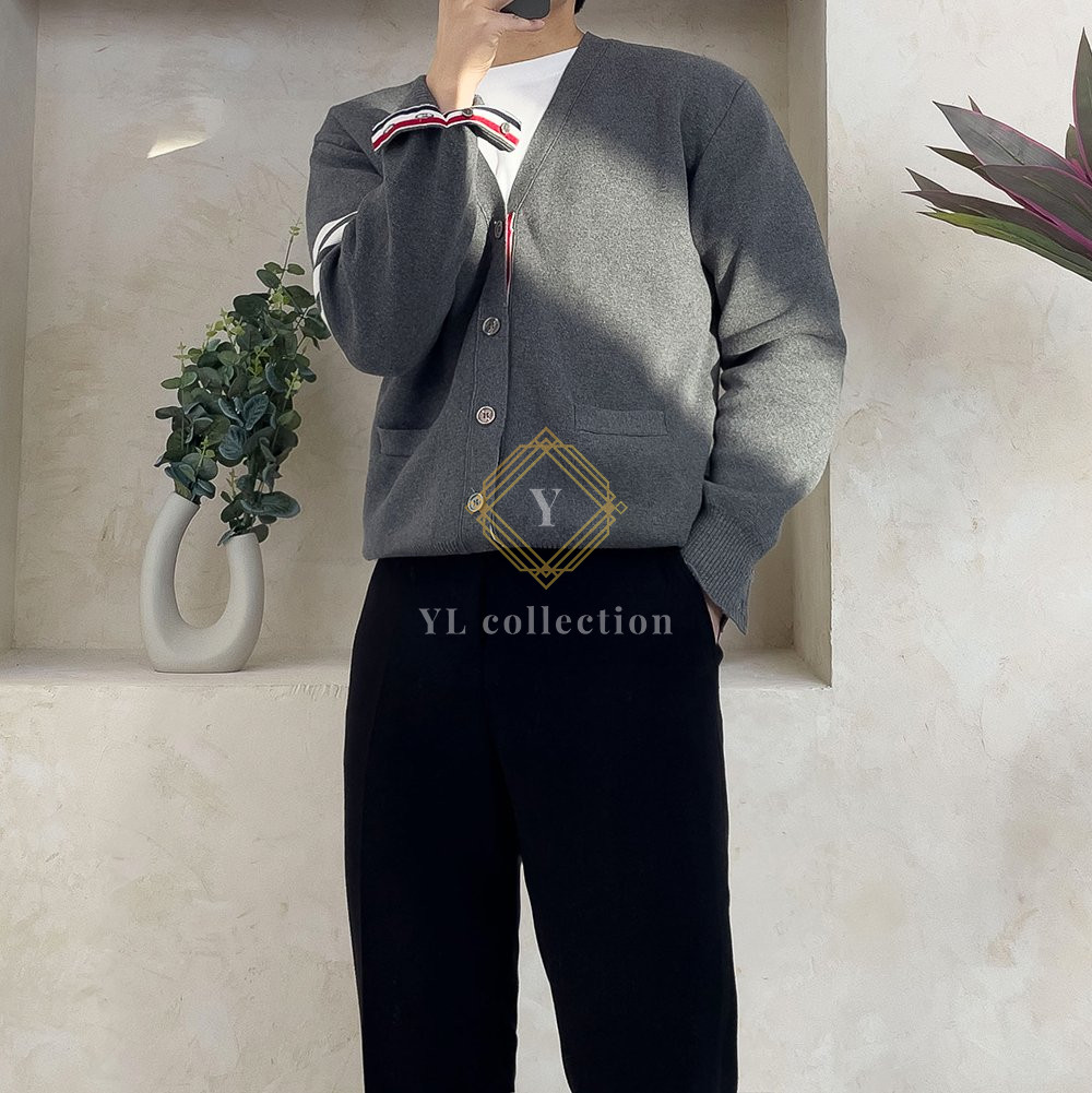 톰브라운 사선 완장 가디건