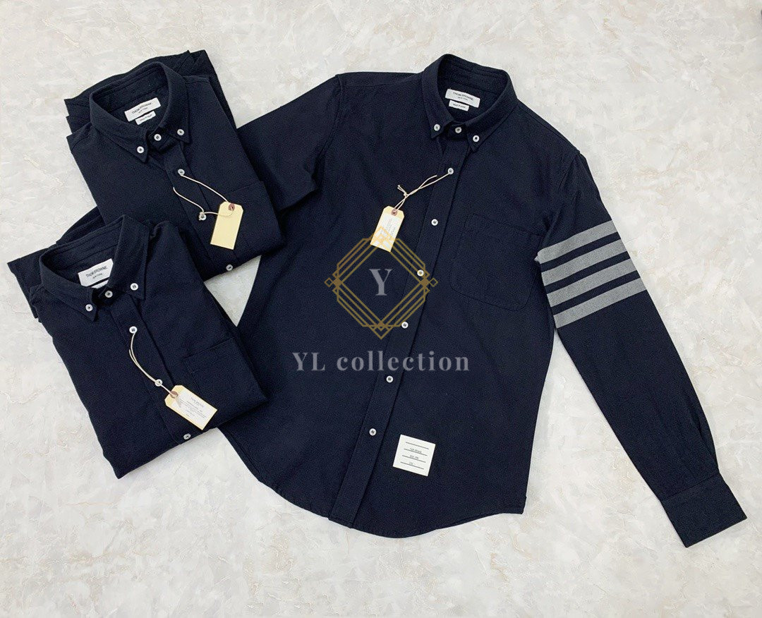 톰브라운 사선 스트라이프 프란넬 셔츠