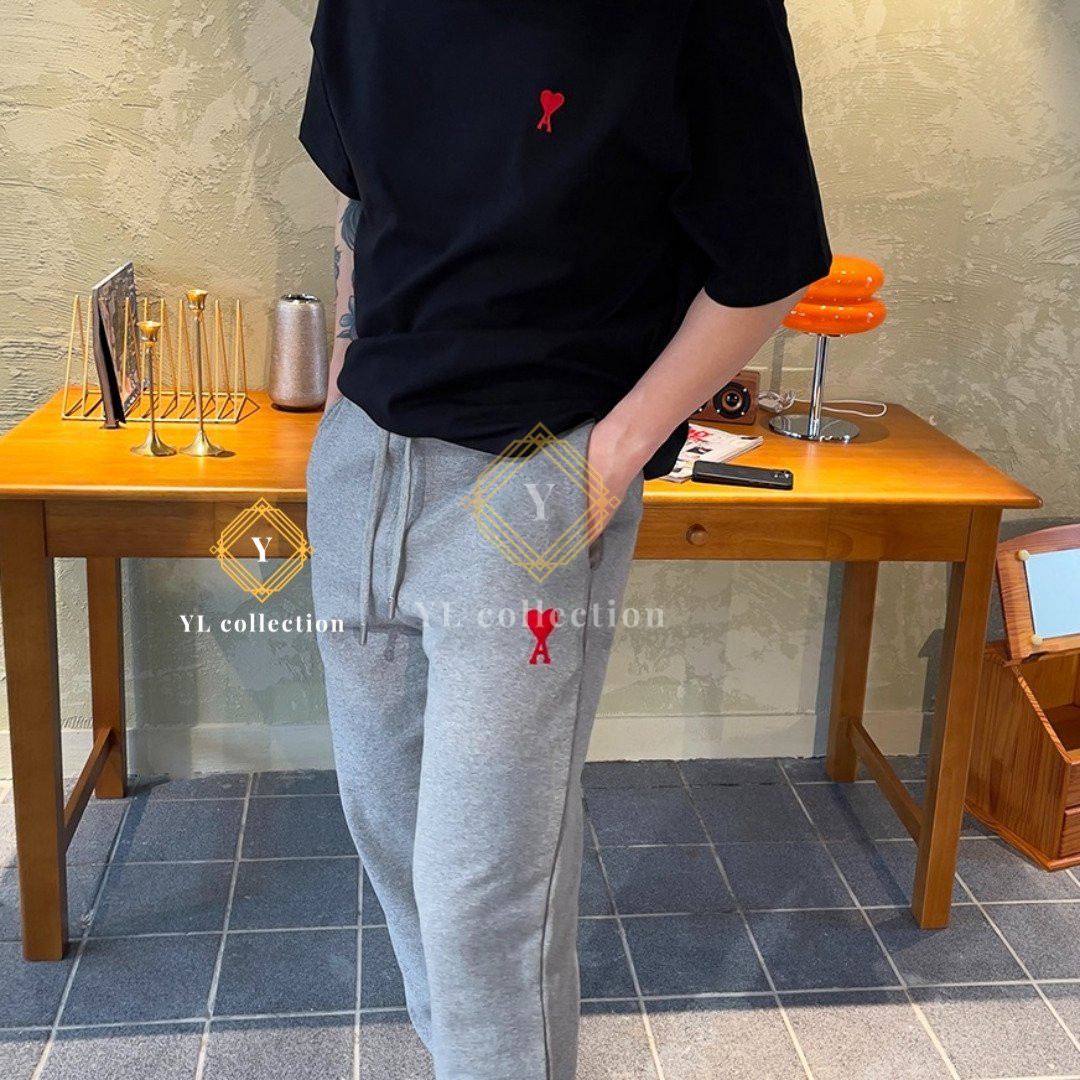 아미 하트 로고 조거 팬츠