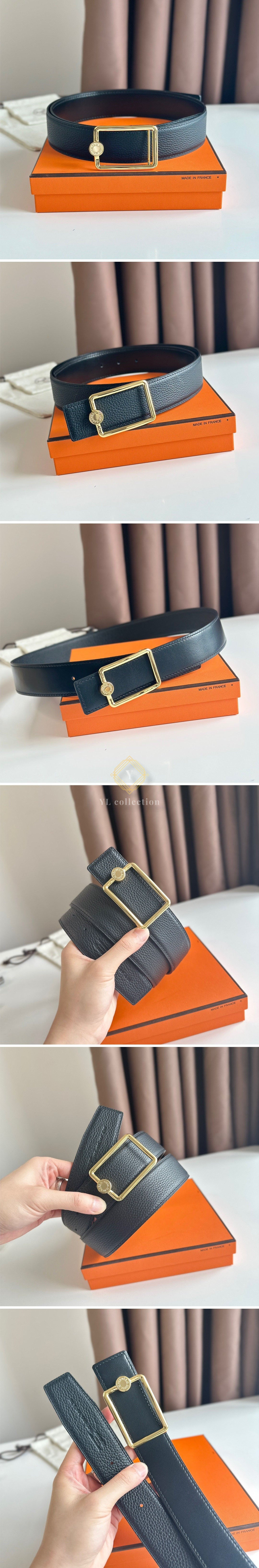 에르메스 리치 무늬 리버시블 벨트