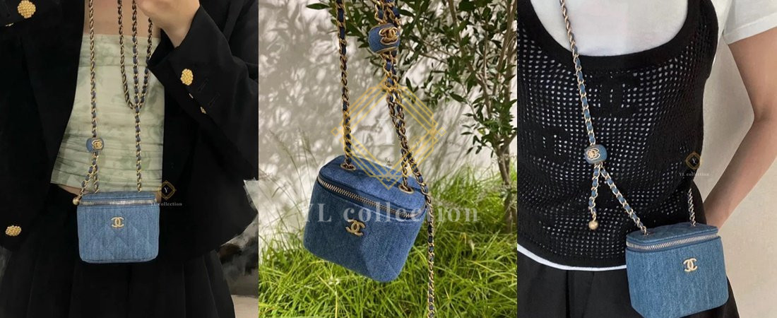 샤넬 데님 베니티백