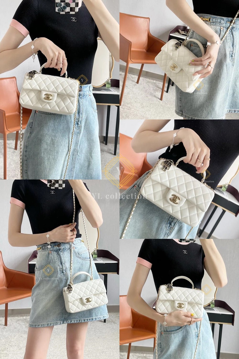 샤넬 뉴미니 탑핸들 플랩백