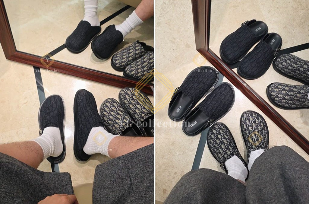 디올 아쿠아 오블리크 자카드 뮬