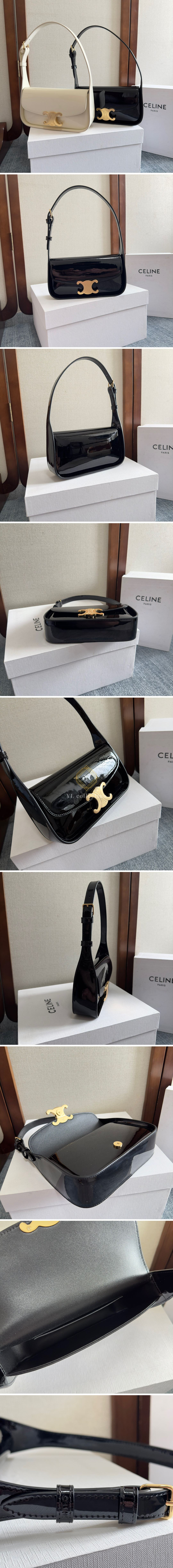 셀린느 테렌스 트리오페 페이턴트 레더 숄더백