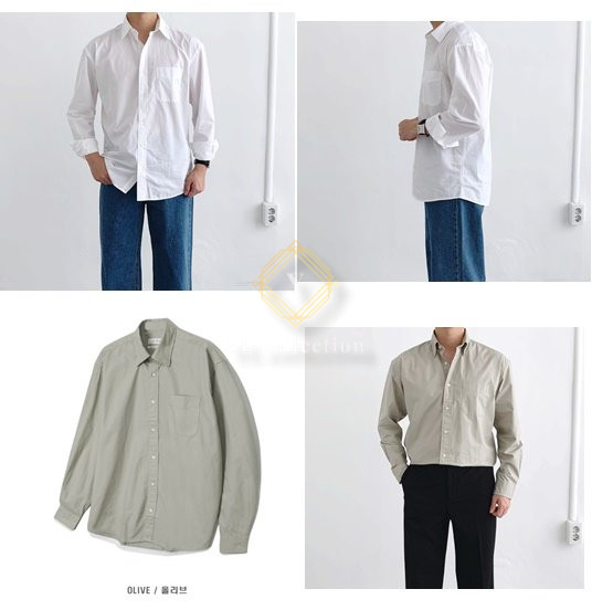 오버핏 코튼 셔츠