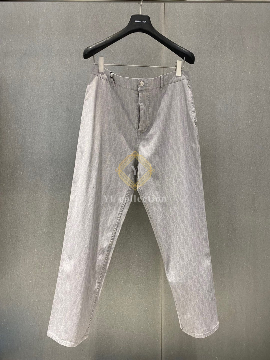 디올 오블리크 데님 팬츠 그레이