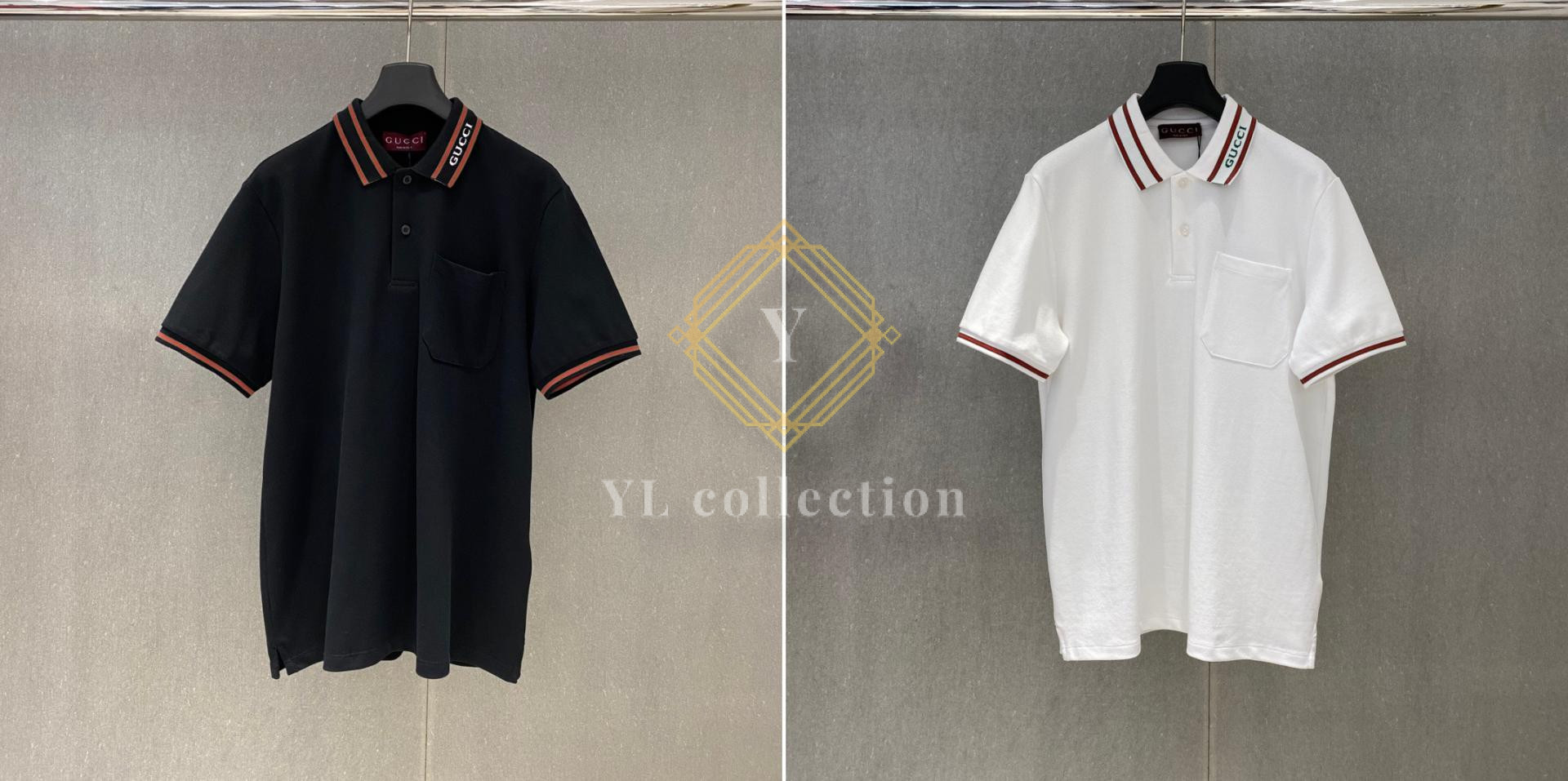 구찌 폴로셔츠 웹 스트라이프 디테일 반팔 티