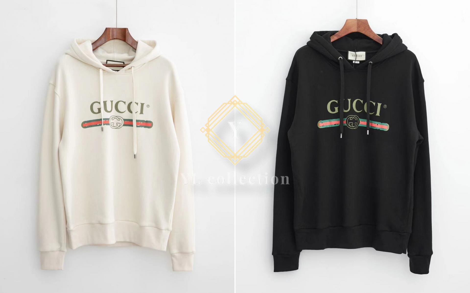 구찌 빈티지 띠로고 후드티