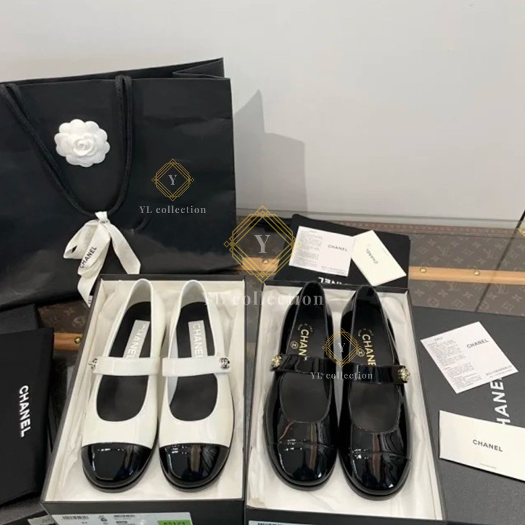 샤넬 메리제인 플랫 슈즈