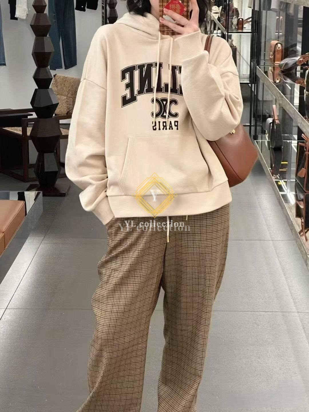 셀린느 로고 여성 후디