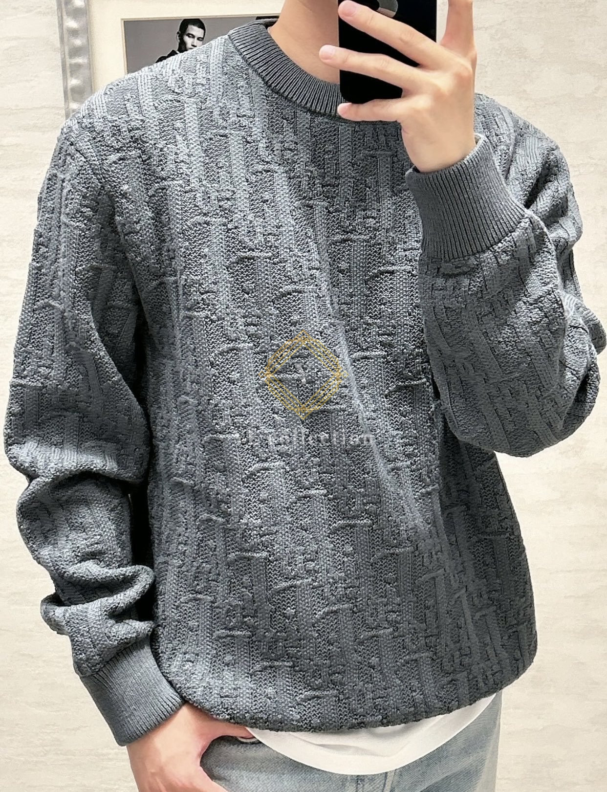 디올 오블리크 크루넥 스웨터