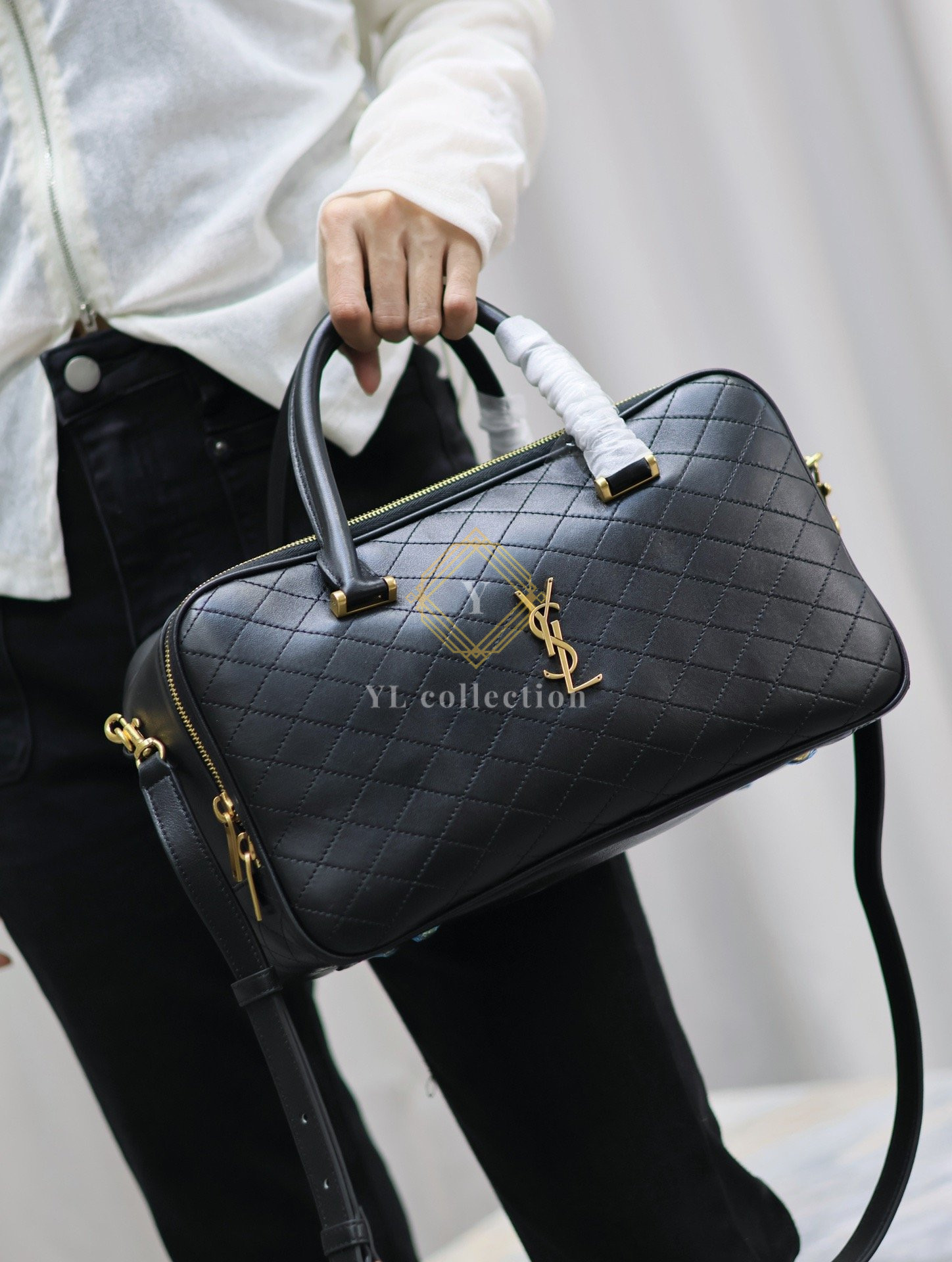 생로랑 라이아 퀄팅 더플백