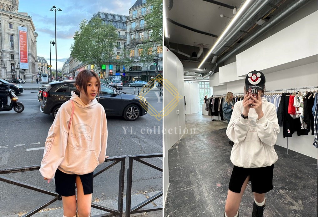 발렌시아가 서퍼 라운드 후디