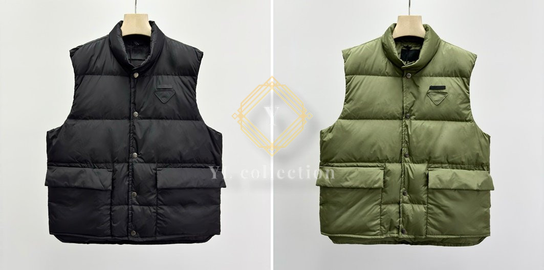 프라다 삼각로고 리나일론 조끼 패딩