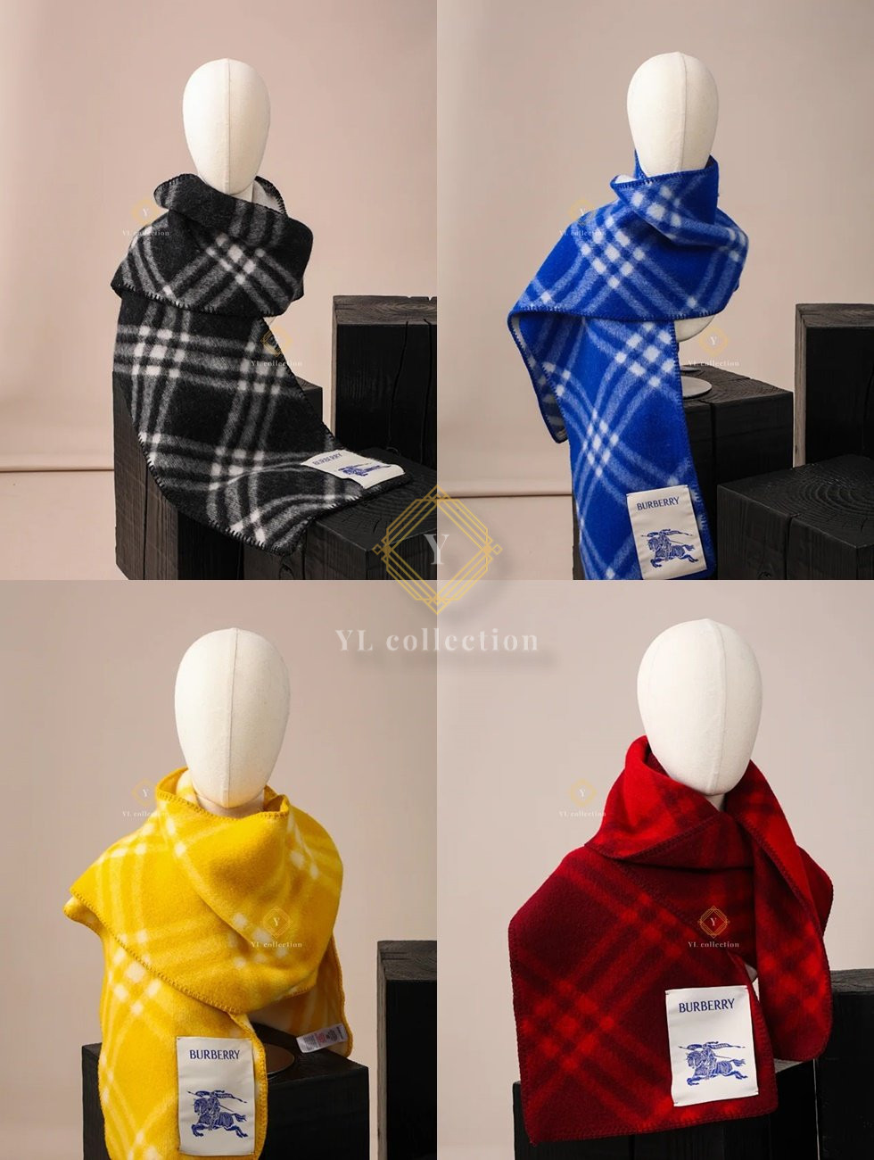 버버리 체크 라벨 머플러