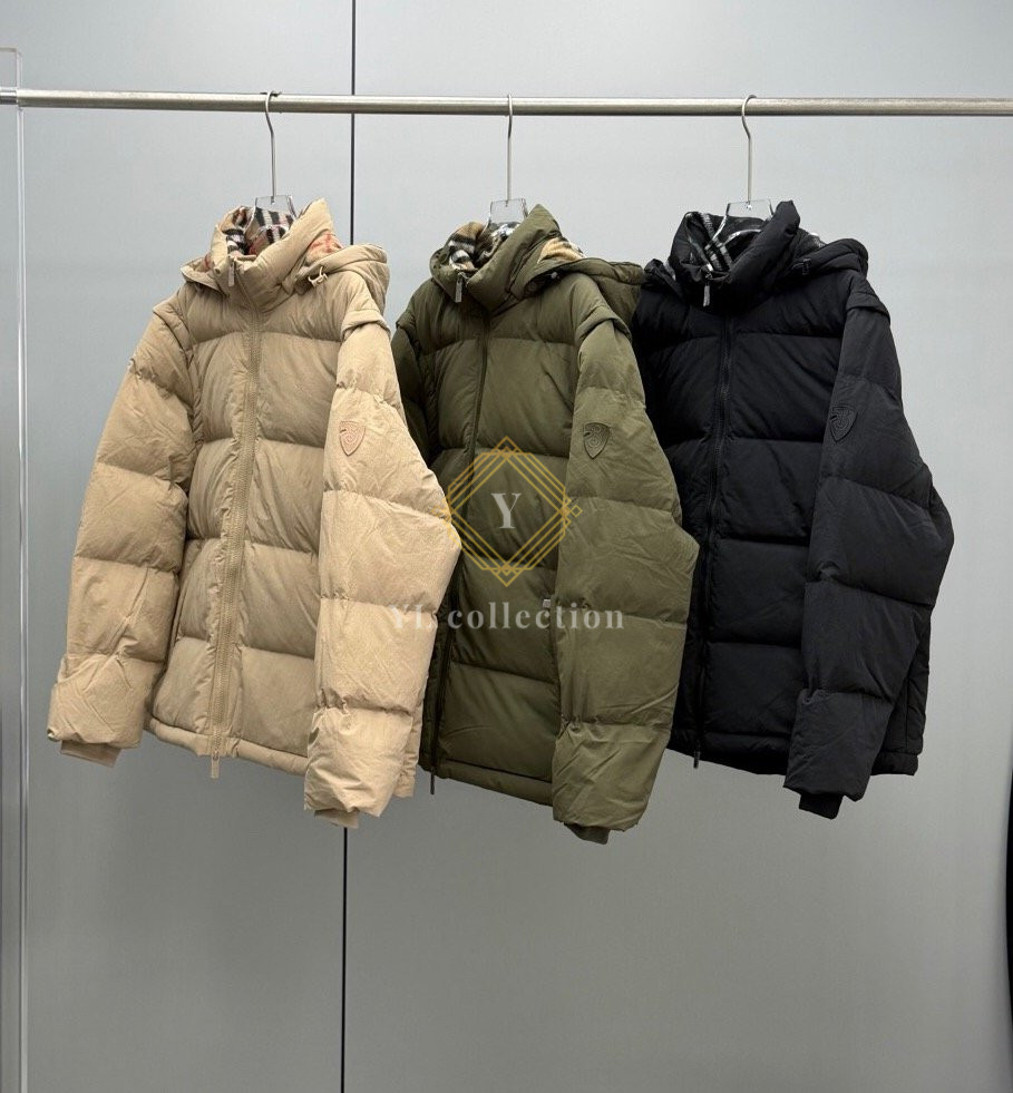 버버리 컨버터블 퀄팅 쉘 후드 다운 자켓