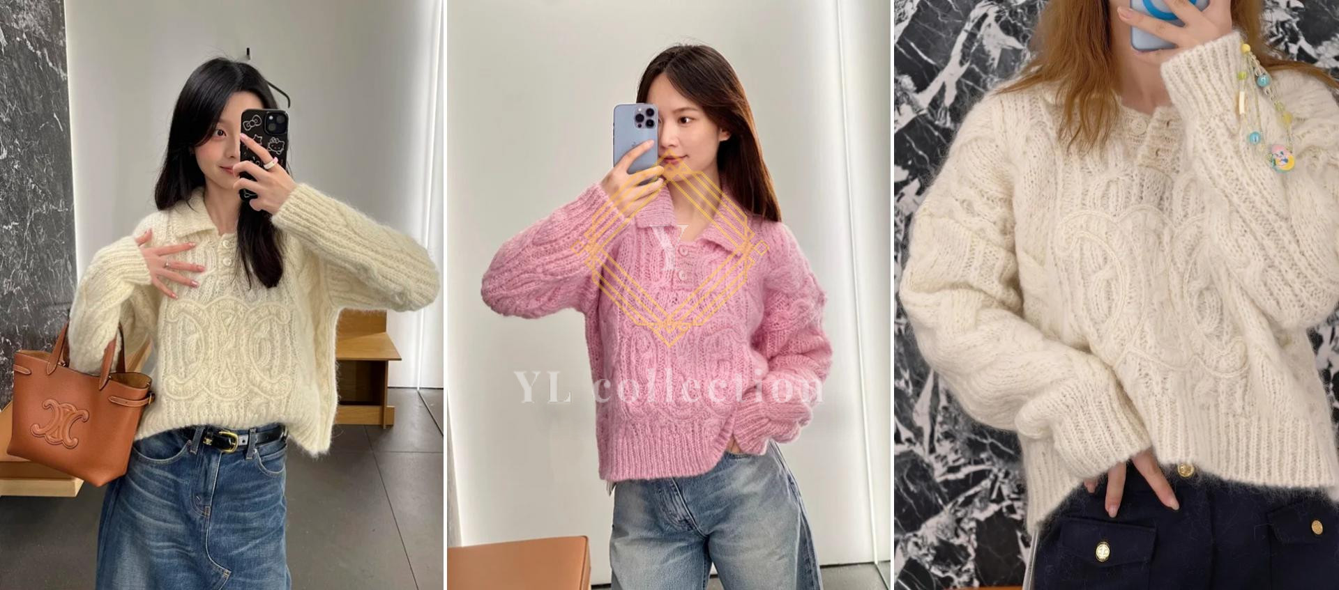 셀린느 아란 모헤어 울 스웨터