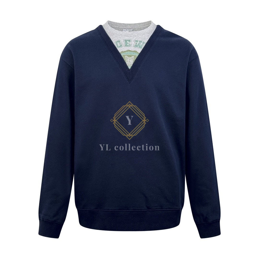 로에베 브이넥 트롱프뢰유 스웨트셔츠