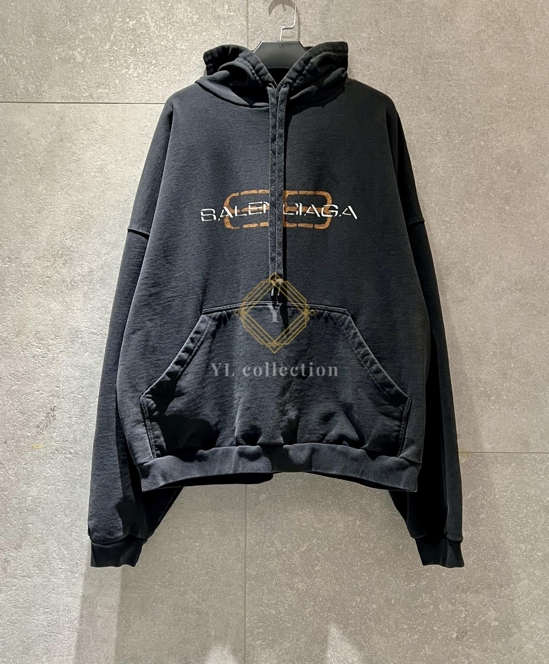 발렌시아가 BB 아이콘 스텐실 후디