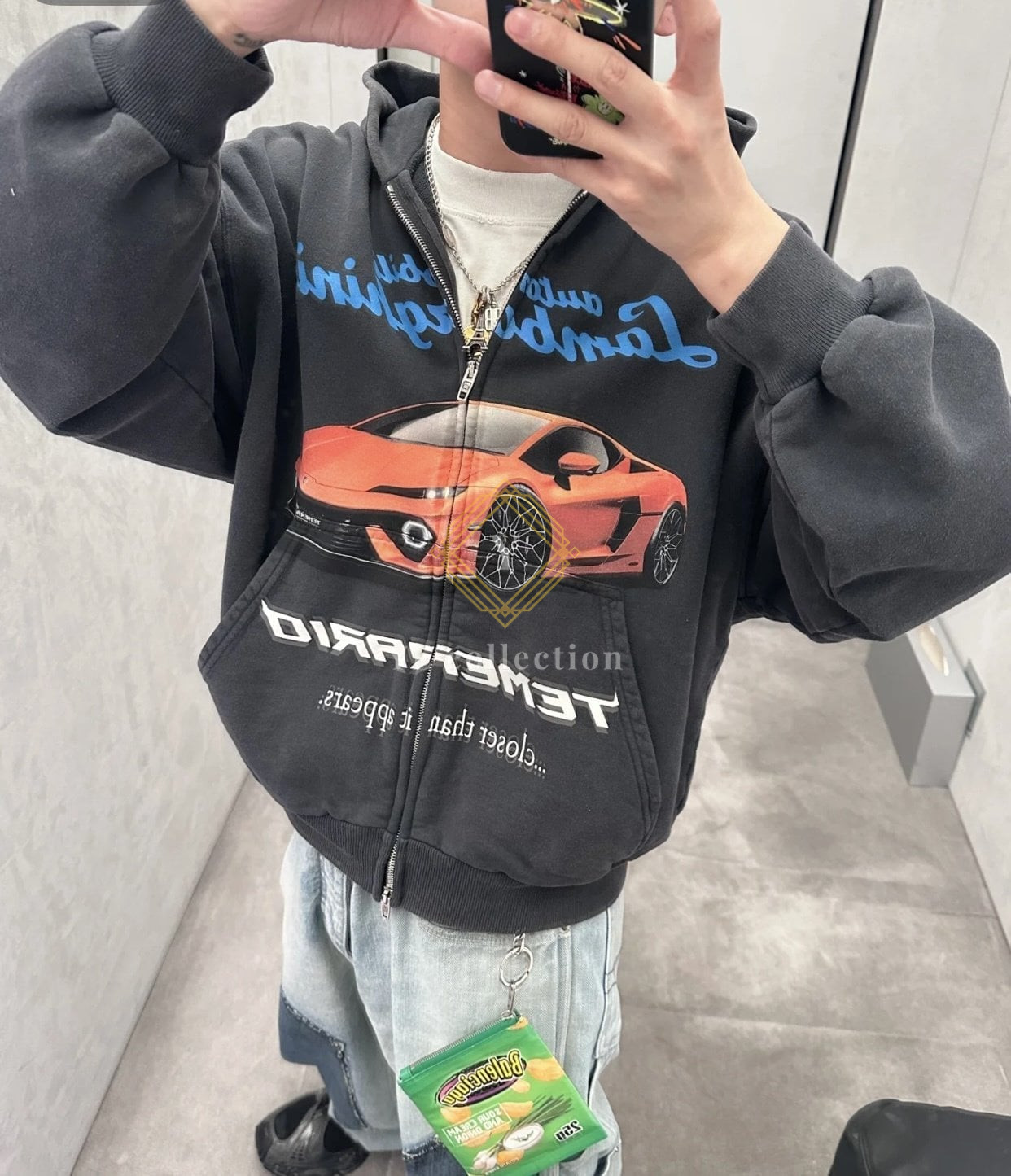 발렌시아가 오토모빌리 람보르기니 후드 집업 자켓