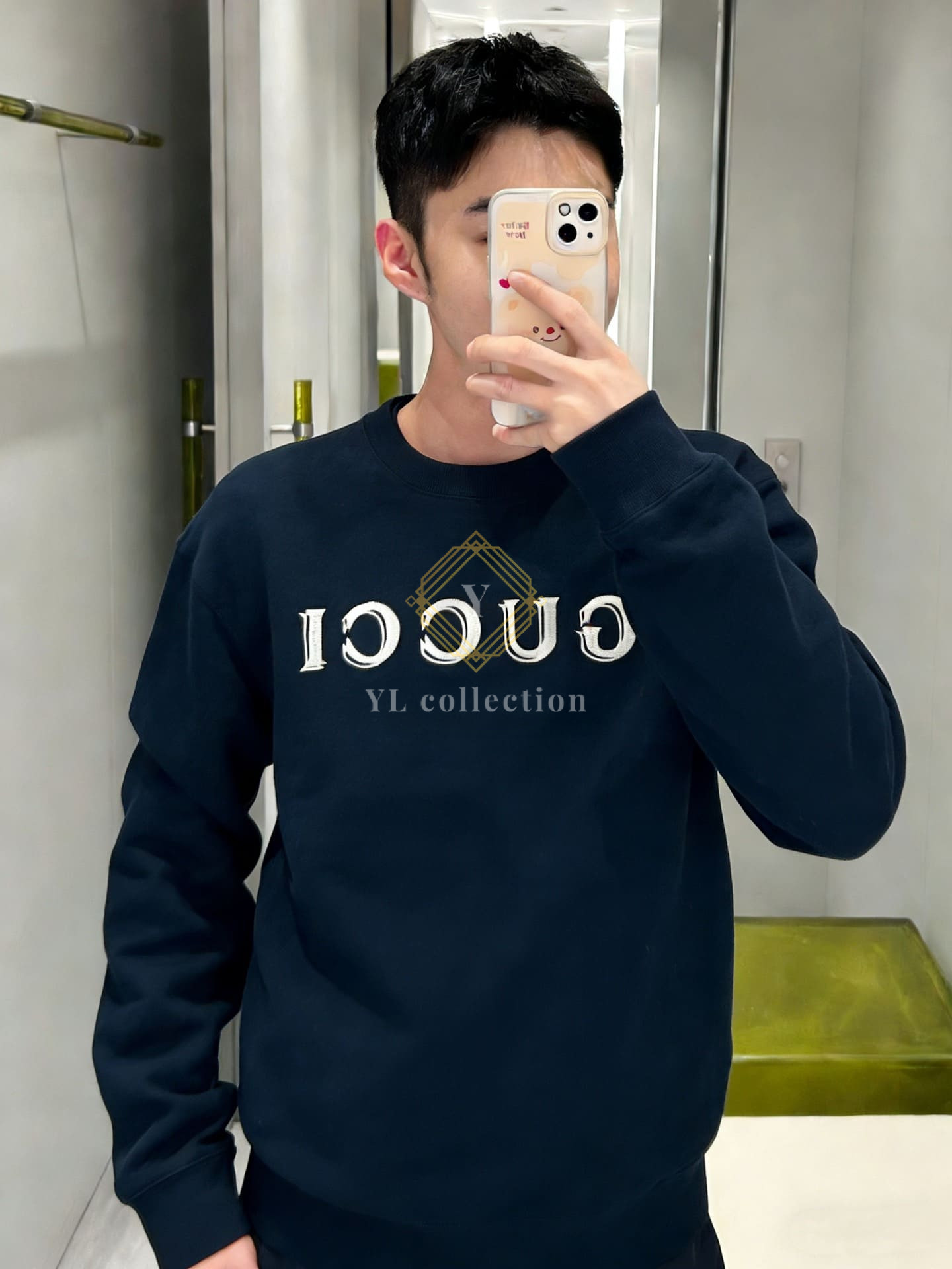 구찌 자수 코튼 저지 스웨트셔츠