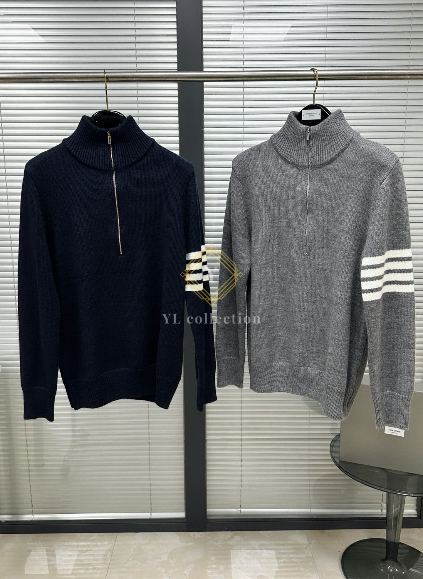 톰브라운 메리노 4바 퍼널 넥 풀오버