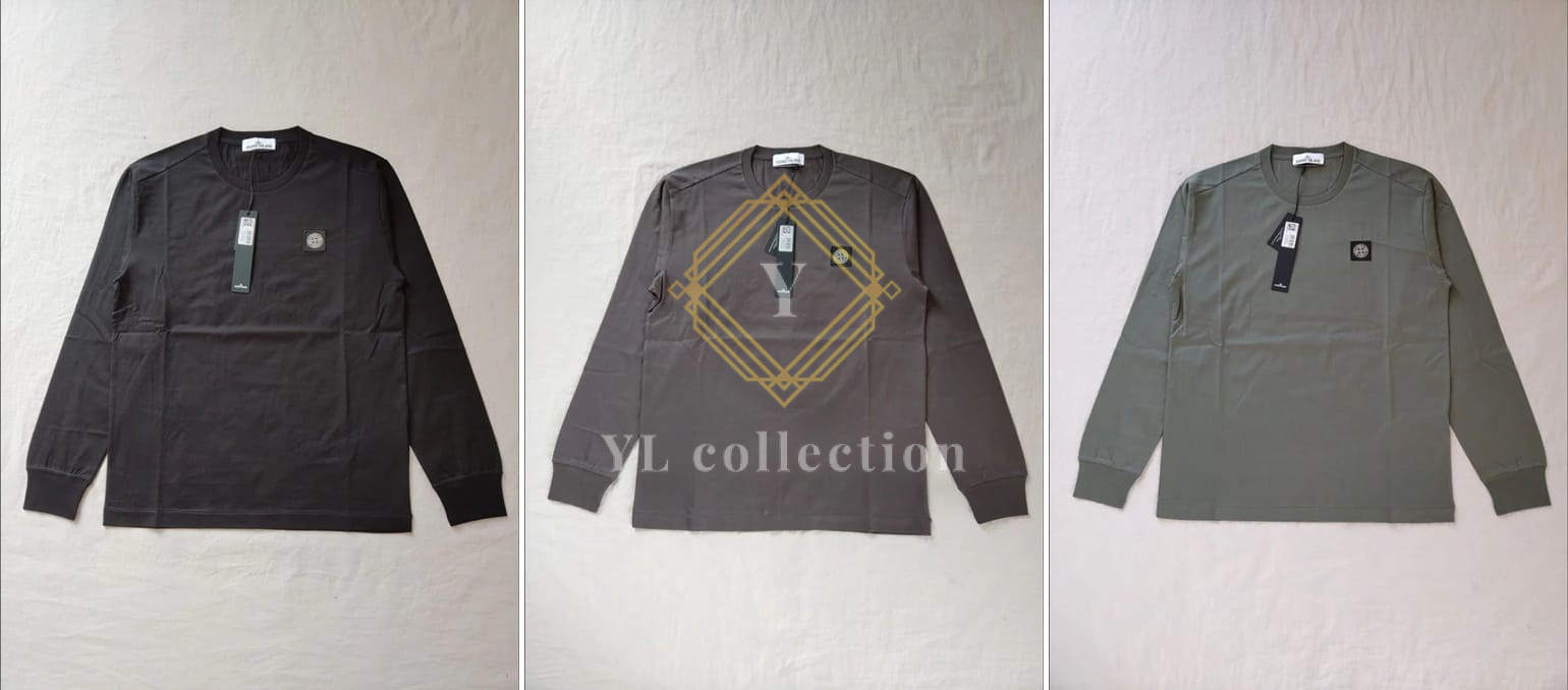 스톤 아일랜드 로고 패치 긴팔티