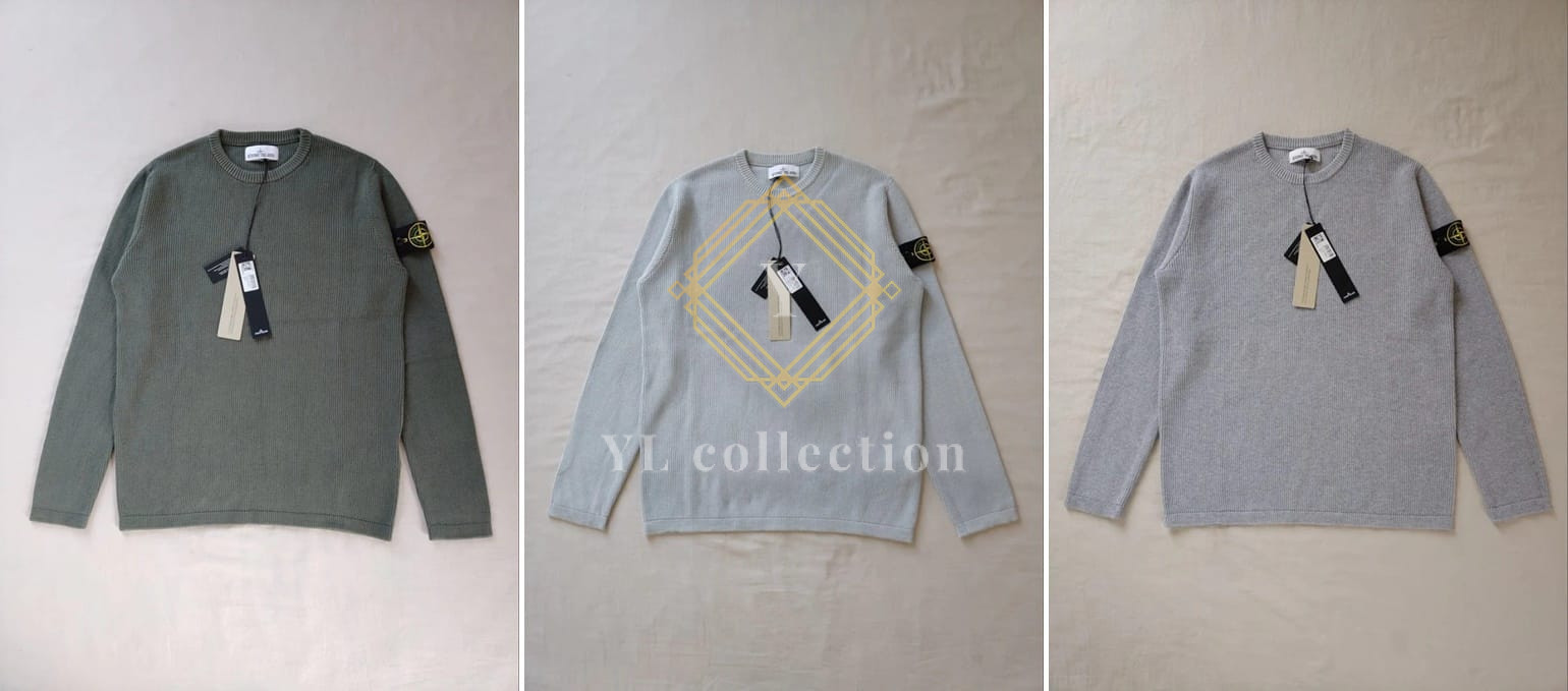 스톤 아일랜드 리브드 소프트 코튼 니트