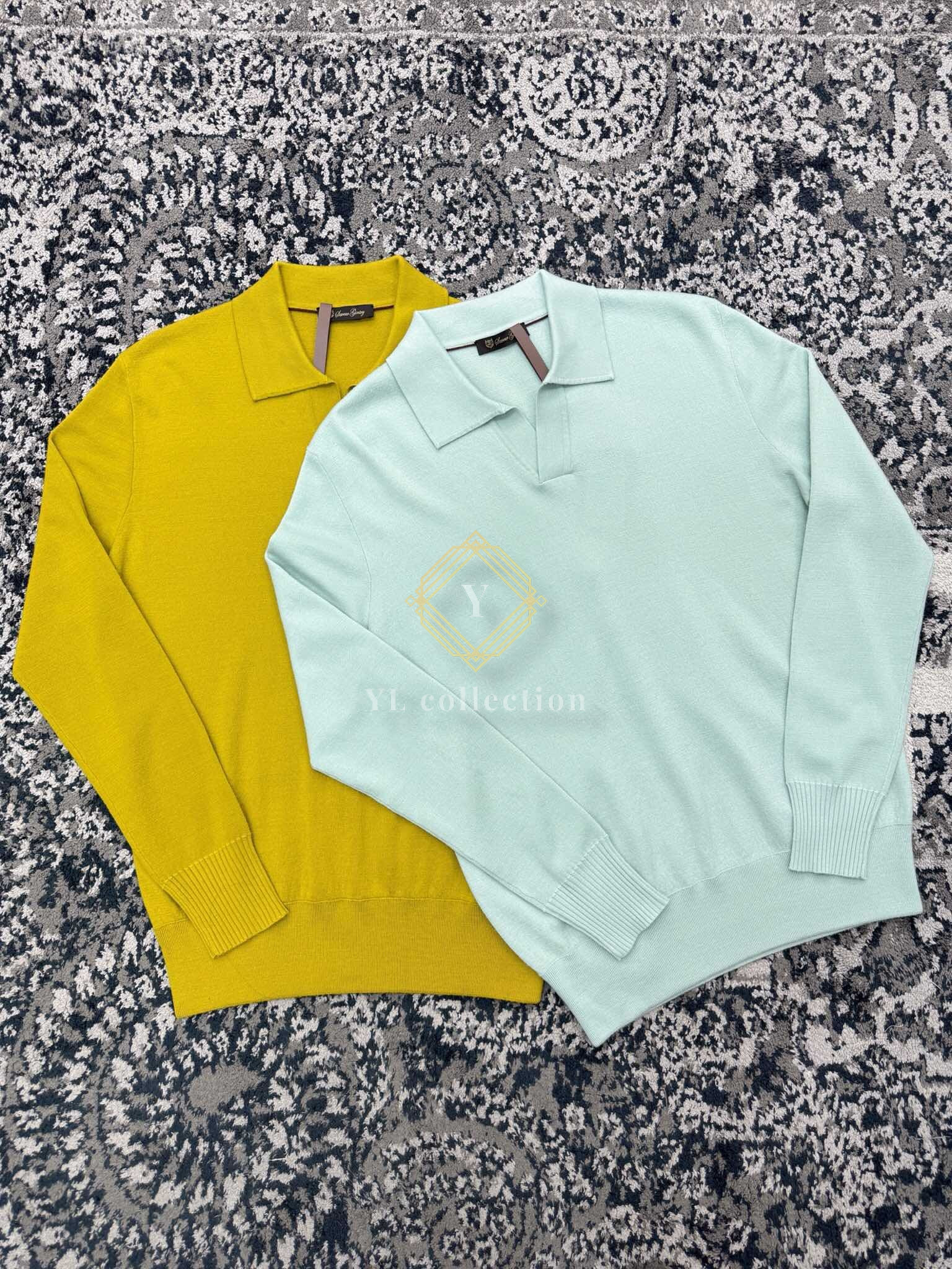 로로피아나 울 버튼리스 폴로 셔츠