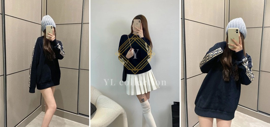 디올 오블리크 인서트 니트