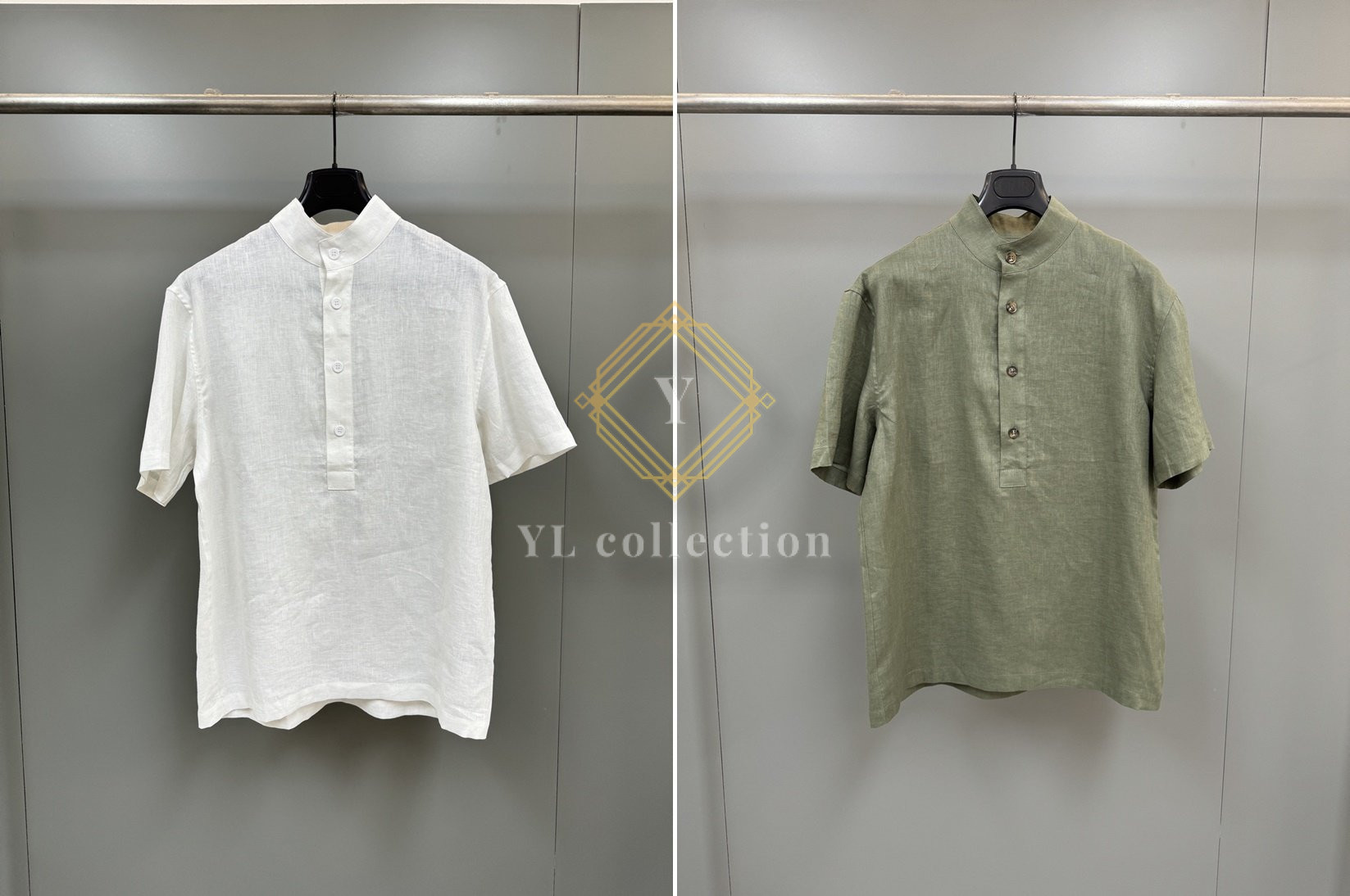 로로피아나 하쿠산 반소매 차이나 셔츠