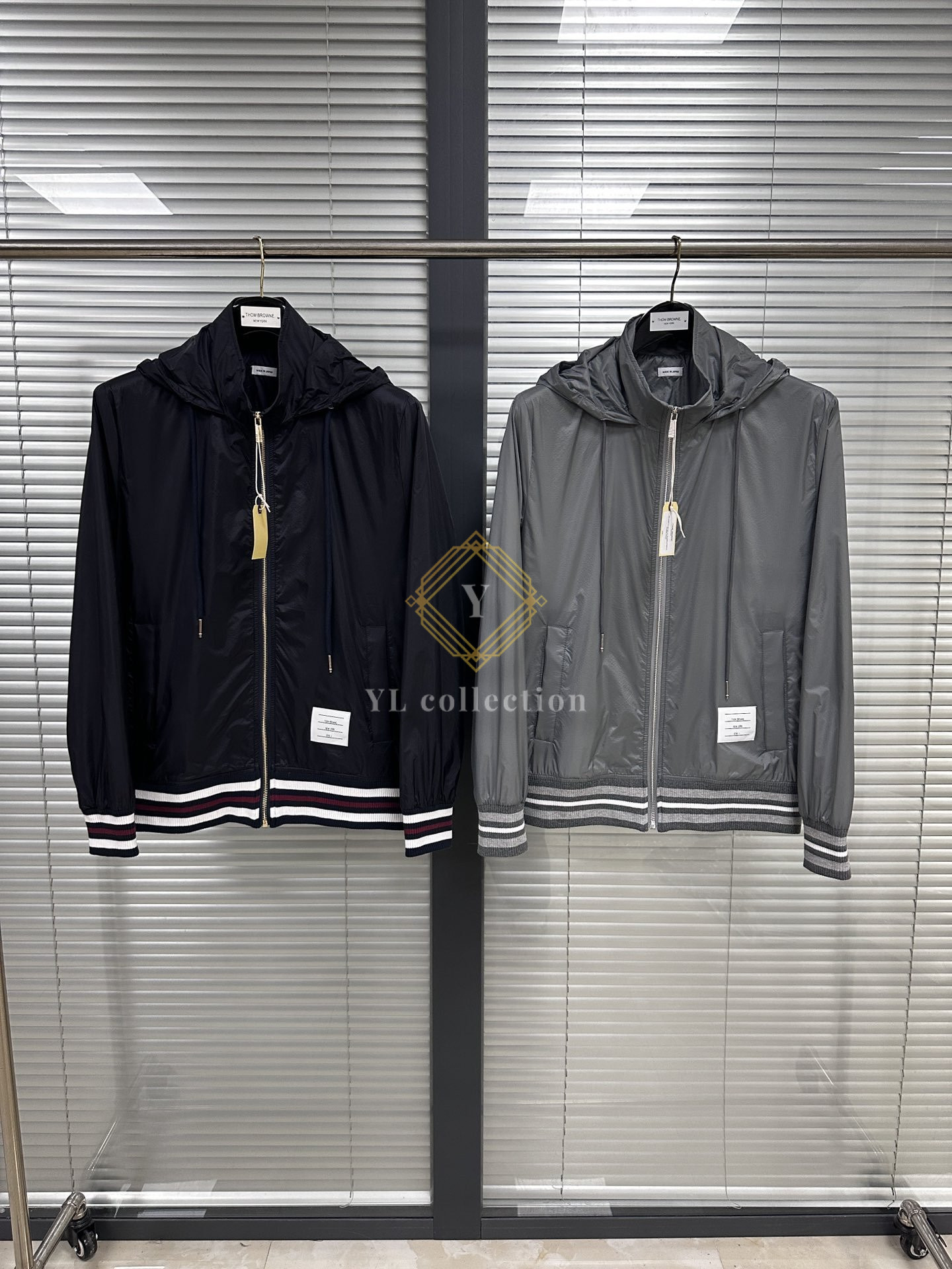 톰브라운 립스탑 집업 자켓