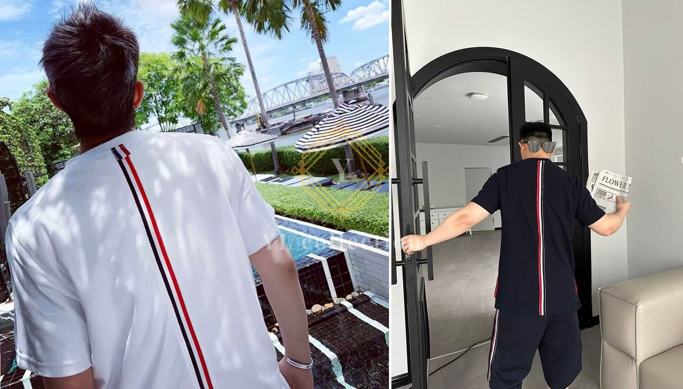 톰브라운 센터백 스트라이프 반팔 티