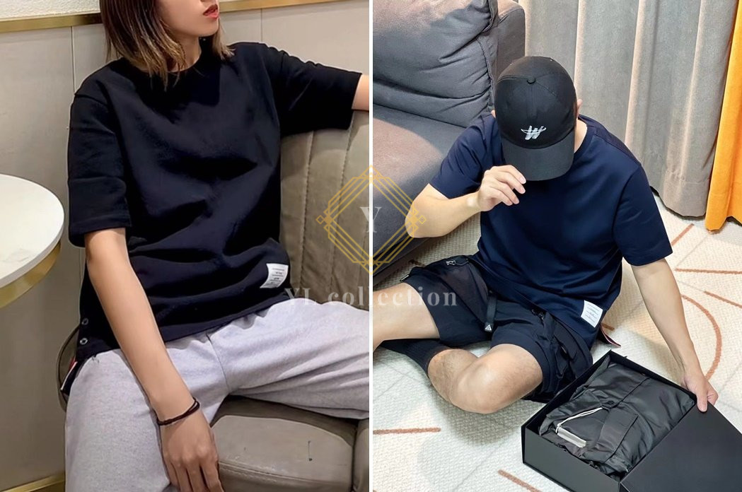 톰브라운 사이드 슬릿 릴랙스 반팔 티