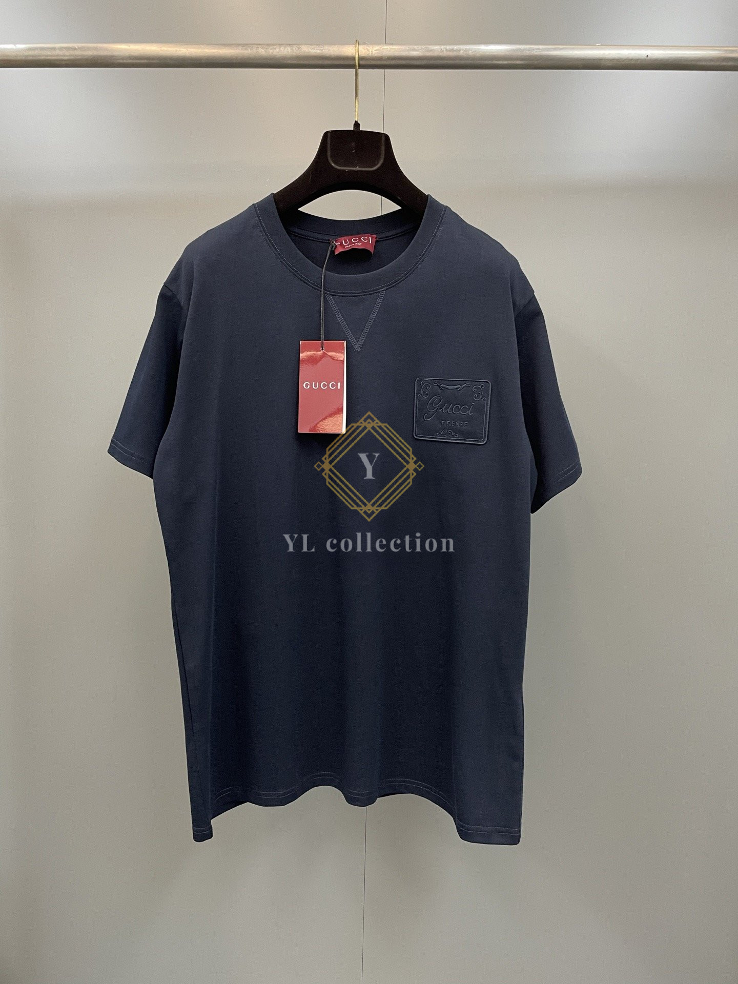 구찌 자수 코튼 저지 티셔츠