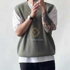 남자 브이넥 니트 조끼