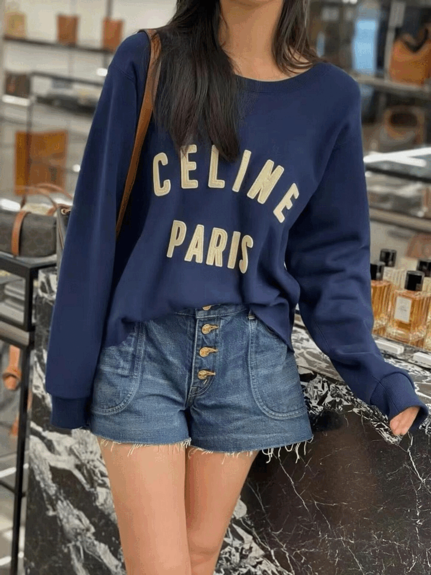 셀린느 루즈 스웨트셔츠 - 코튼 플리스