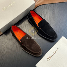 산토니 스웨이드 라운드 토 로퍼