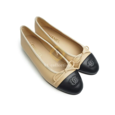 샤넬 CC로고 투톤 발레리나 플랫