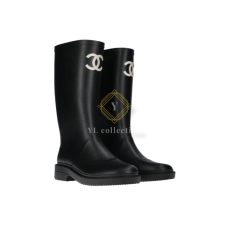샤넬 로고 레인부츠