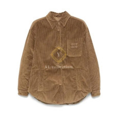 미우미우 코듀로이 로고 패딩